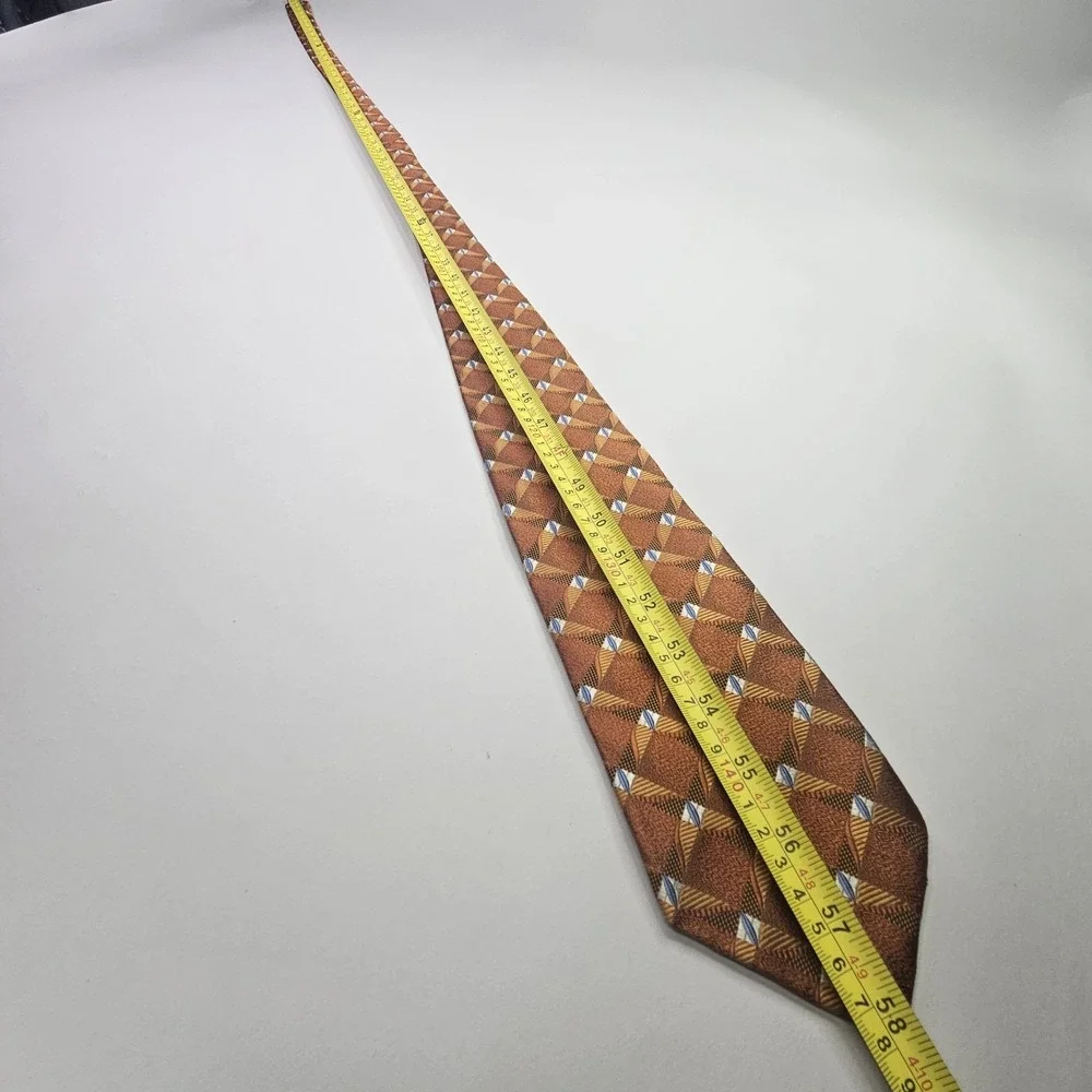 Jos. A. Bank Signature Collection Men's Silk Tie Copper Geometric Made in Italy